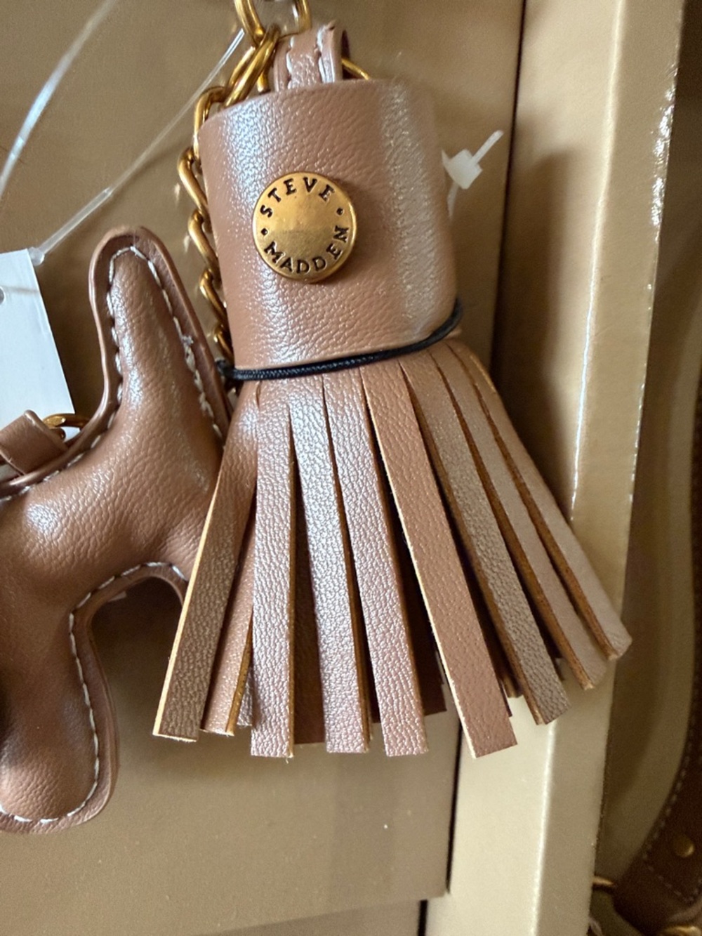 Steve Madden Blush Taupe Shoulder Bag Set with Charm & Card Case - Picture 3 of 10